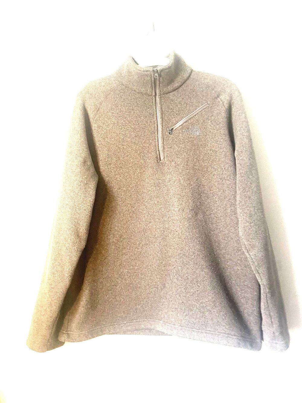 The North Face Men's Brown Fleece 1/4 Zip Mock Neck Pullover Sweater Size L